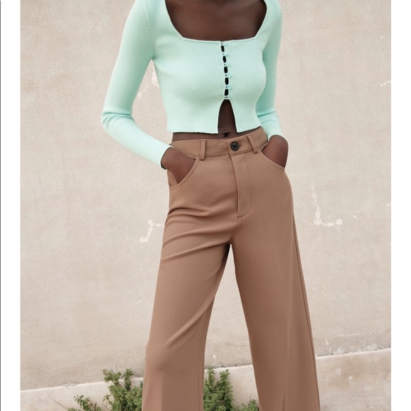 ZARA HIGH- WAISTED STRAIGHT LEG PANTS - Picture 3 of 10